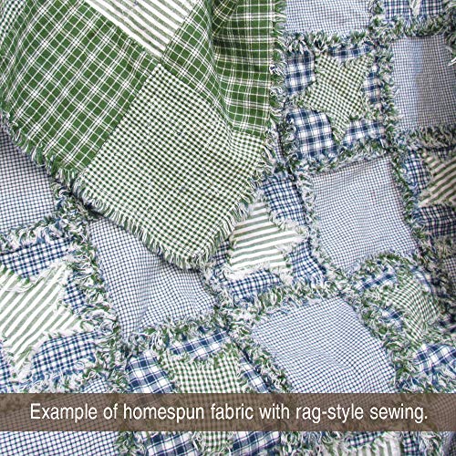 Green 2 Cotton Homespun Plaid Fabric by JCS