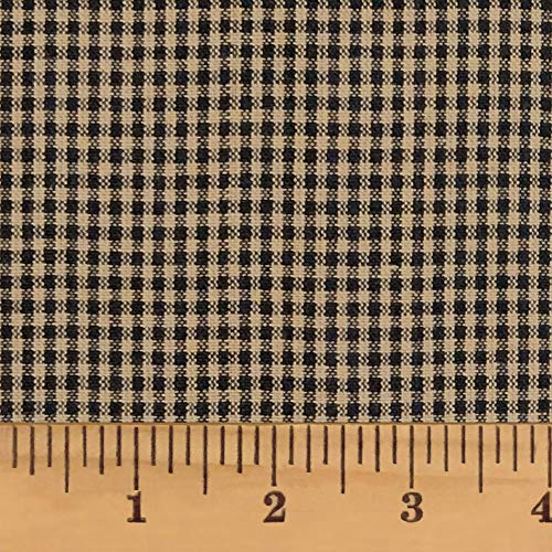 Black Plaid 100% Cotton Homespun Fabric - Sold per Yard