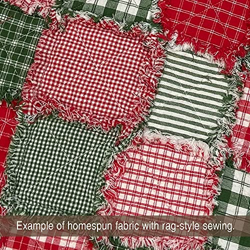 Green 2 Cotton Homespun Plaid Fabric by JCS