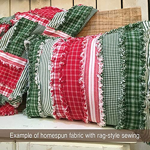 Green 2 Cotton Homespun Plaid Fabric by JCS