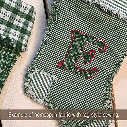 Green 2 Cotton Homespun Plaid Fabric by JCS