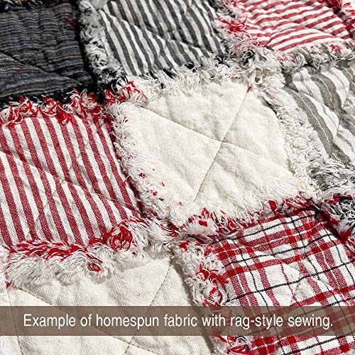 Colonial White Cotton Plaid Fabric by JCS - Yard