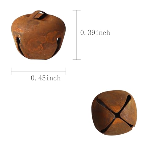 Country Primitive Craft Mini Jingle Bells, Christmas Bells, for Crafting WreathCraft Bells, Holiday Home and Christmas DecorationBells 100 Pieces(Rusty 0.39 inch)…