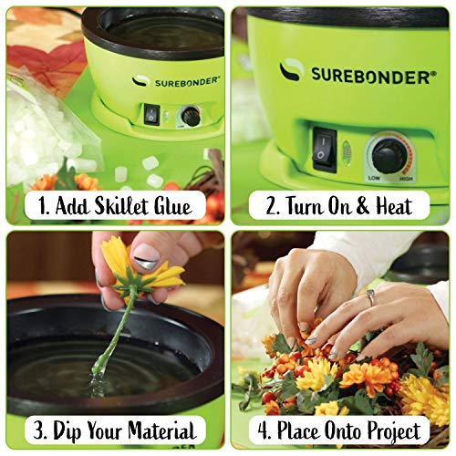Surebonder Electric Hot Glue Skillet, Adjustable Temperature 225-400 F