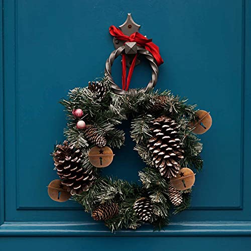 Yokoke 50PCS Christmas Rusty Tin Jingle Bells Country Primitive Farmhouse Rustic Metal Bells Sleigh for Christmas Tree Ornament Holiday Everyday Hanging Crafting and Embellishing