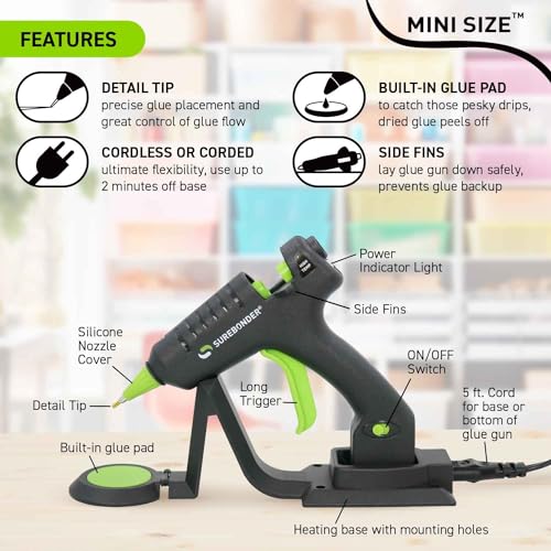 Surebonder High Temp Mini Glue Gun with Detail Tip