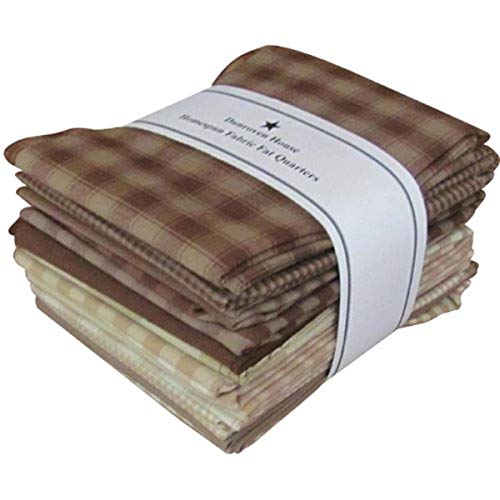 Dunroven House Homespun Brown/Natural Fat Quarters - 12pc