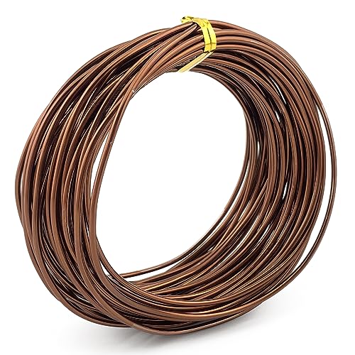 AEAOA 11 Yard Aluminum Wire Bendable Metal Wire Jewelry Craft Wire Beading Floral Making Jewelry Making Doll Making (18 Gauge, Bronze Color)