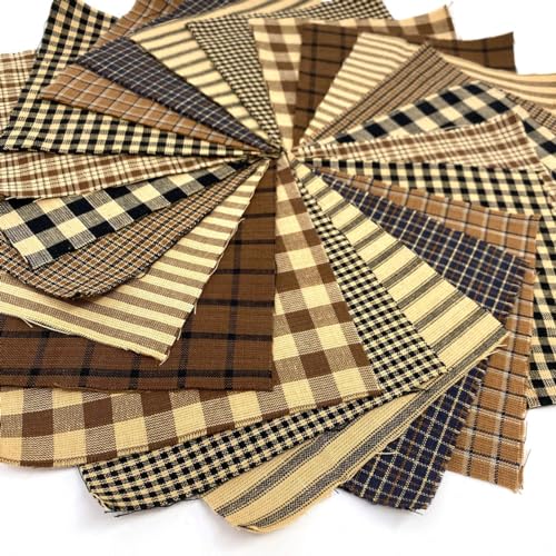 40+ Brown & Black Charm Pack Cotton Squares