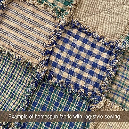 Cabot Brown Plaid Cotton Homespun Fabric by JCS