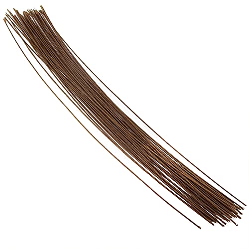 HONBAY 50PCS 16 Gauge 14.2inch Floral Stem Dark Brown Paper Wrapped Wire
