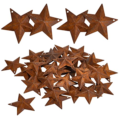 30PCS 2 Inch Metal Barn Stars for Crafts