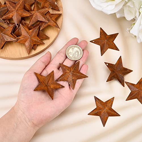 30PCS 2 Inch Metal Barn Stars for Crafts