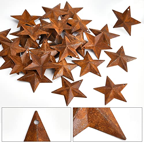 30PCS 2 Inch Metal Barn Stars for Crafts