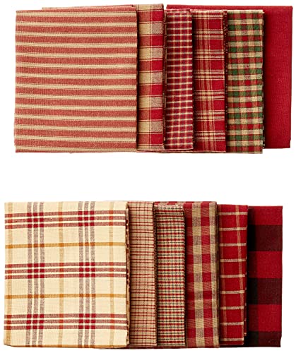 Dunroven House Red Homespun Fat Quarters, 12 Pieces
