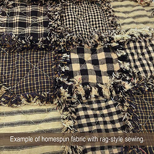 Black Plaid 100% Cotton Homespun Fabric by JCS