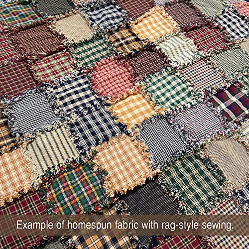 Black Plaid 100% Cotton Homespun Fabric by JCS