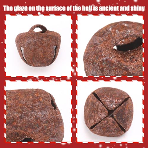 120 Rustic Christmas Jingle Bells, 3/5 Inches Metal Craft Bells for Christmas Home Decoration Christmas Party Decor Party Supplies