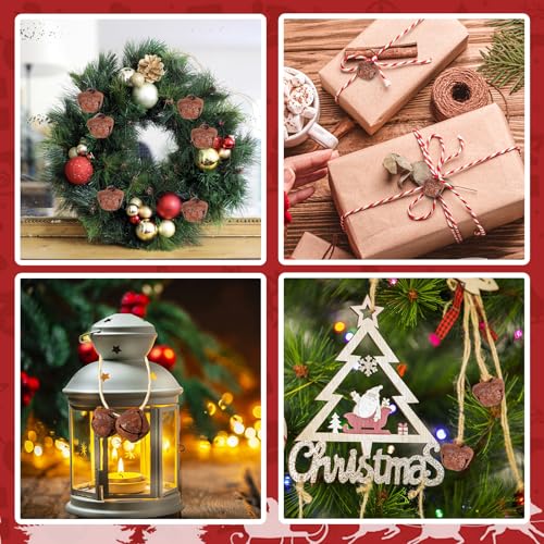 120 Rustic Christmas Jingle Bells, 3/5 Inches Metal Craft Bells for Christmas Home Decoration Christmas Party Decor Party Supplies