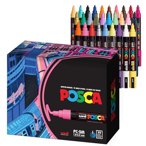 Set of 29 Medium Posca Markers with Reversible Tips