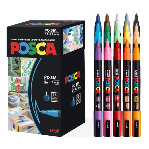 15 Posca Paint Markers with Reversible Fine Tips