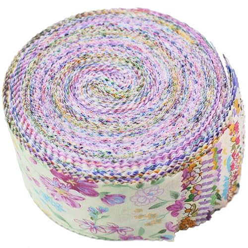 Purple Garden Jelly Roll Fabric Bundles for Quilting