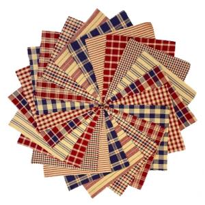 American Heritage Charm Pack: 40+ Red Blue Squares