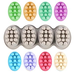 4-Cavity Oval Silicone Soap Mold for DIY