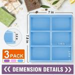Walfos 3-Pack Silicone Soap Molds - Rectangle