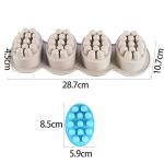 4-Cavity Oval Silicone Soap Mold for DIY