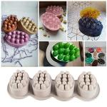 4-Cavity Oval Silicone Soap Mold for DIY