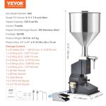 VEVOR 5-50ml Pneumatic Liquid Filling Machine