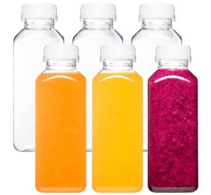 Reusable 12oz Juice Bottles with Caps - 6 Pack