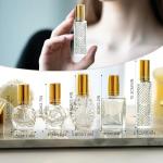 Vintage Glass Perfume Spray Bottles Set of 5