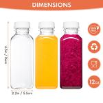Reusable 12oz Juice Bottles with Caps - 6 Pack