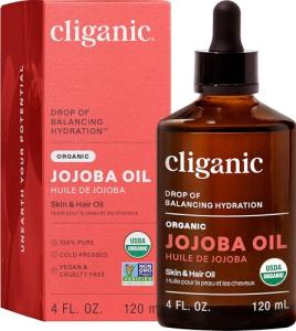 Cliganic Organic Jojoba Oil, 100% Pure, 4oz