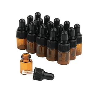 Mini Amber Glass Dropper Bottles - 15 Pack