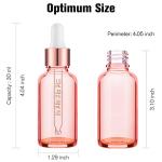4 Pack 1oz Rose Glass Dropper Bottles
