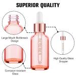4 Pack 1oz Rose Glass Dropper Bottles
