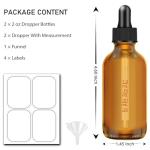 2 oz Amber Glass Dropper Bottles - 2 Pack