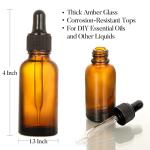 4 Pack Amber Glass Dropper Bottles with Funnels