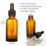 4 Pack of 2 oz Amber Glass Essential Oil Bottles