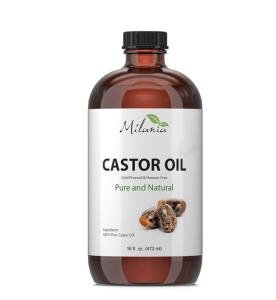 Milania Organic Castor Oil - 16oz Glass Bottle