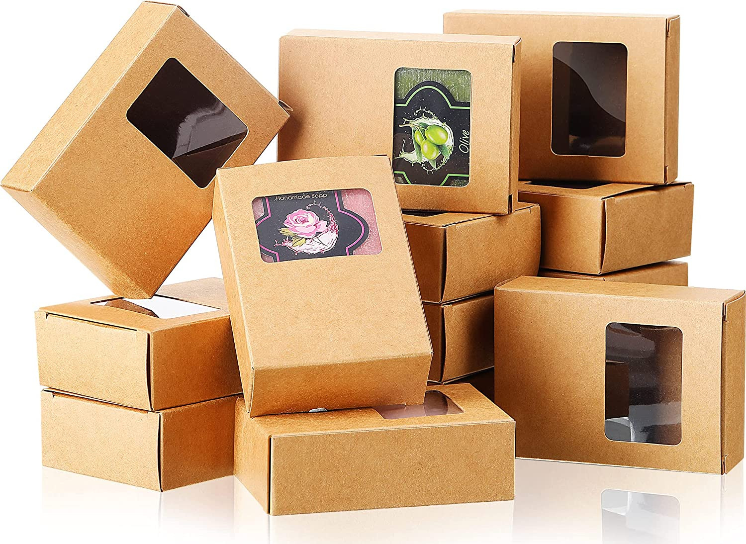 30 Kraft Soap Boxes with Window