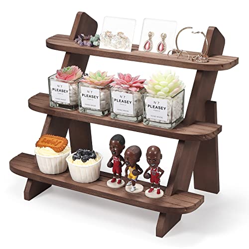 3 Tier Wooden Earring & Ring Holder Display Stand