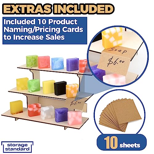 Farmers Market Wooden Display Stand, Retail Shelf Tower