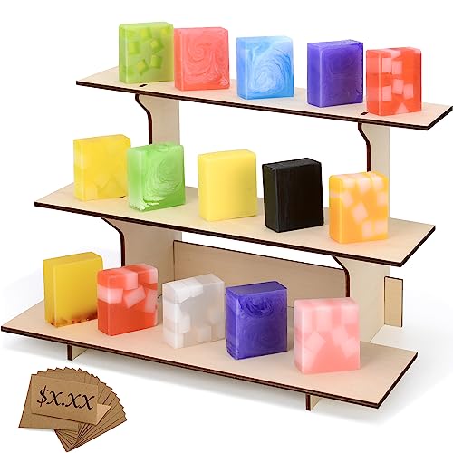 Farmers Market Wooden Display Stand, Retail Shelf Tower