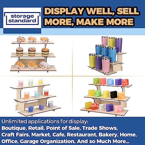 Farmers Market Wooden Display Stand, Retail Shelf Tower