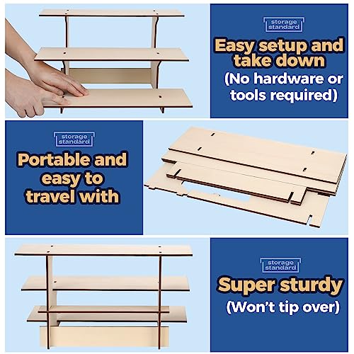 Farmers Market Wooden Display Stand, Retail Shelf Tower