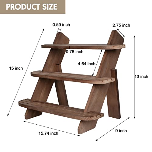 3 Tier Wooden Earring & Ring Holder Display Stand